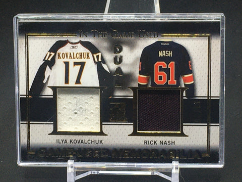 2016 LEAF IN THE GAME USED - DUAL GAME USED MEMORABILIA - I. KOVALCHUK/ R. NASH - #GD-14 - #'D/25 - DUAL JERSEY