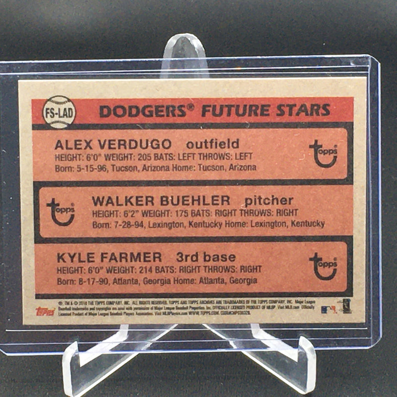 2018 TOPPS ARCHIVES - DODGERS FUTURE STARS - A. VERDUGO/ W. BUEHLER/ K. FARMER -