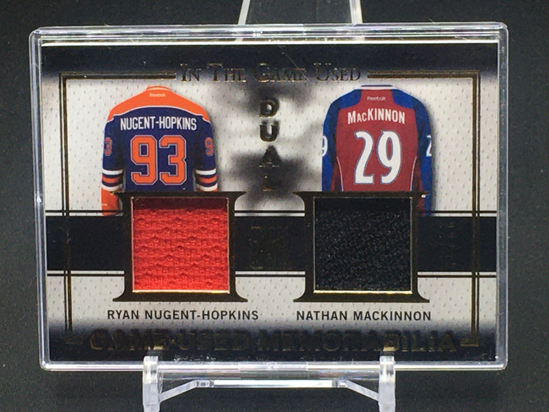 2016 LEAF IN THE GAME USED - DUAL GAME USED MEMORABILIA - R. HOPKINS/ N. MACKINNON - #GD-08 - #'D/25 - DUAL JERSEY