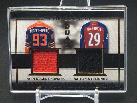 2016 LEAF IN THE GAME USED - DUAL GAME USED MEMORABILIA - R. HOPKINS/ N. MACKINNON - #GD-08 - #'D/25 - DUAL JERSEY