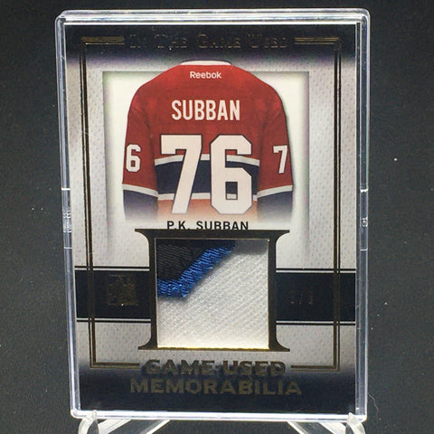 2016 LEAF IN THE GAME USED - GAME USED MEMORABILIA - P. SUBBAN - #GUP-18 - #'D/5 - PATCH