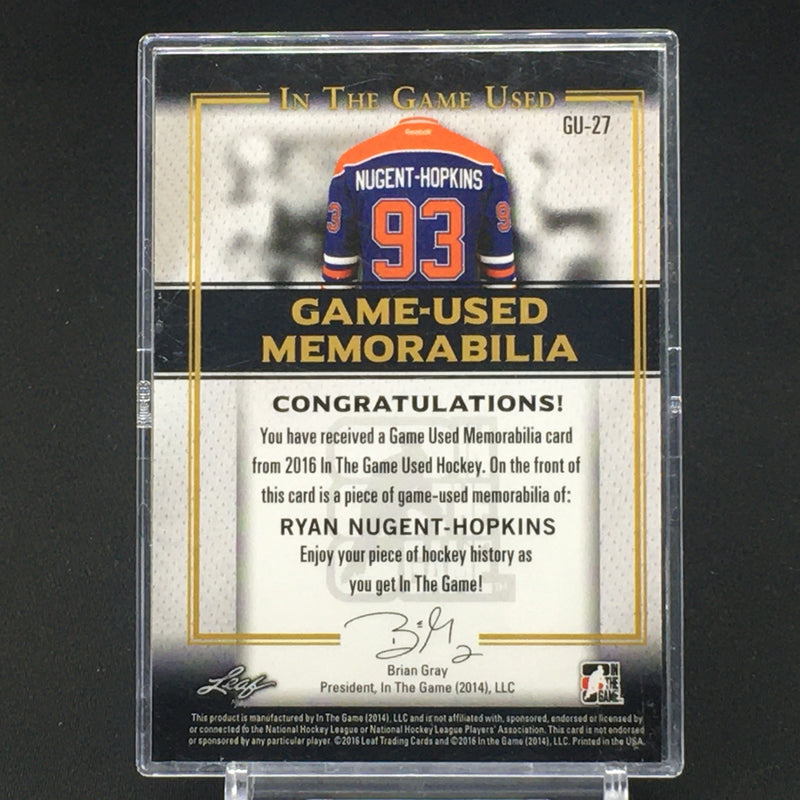 2016 LEAF IN THE GAME USED - GAME USED MEMORABILIA - N. HOPKINS - #GU-27 - #'D/20 - JERSEY