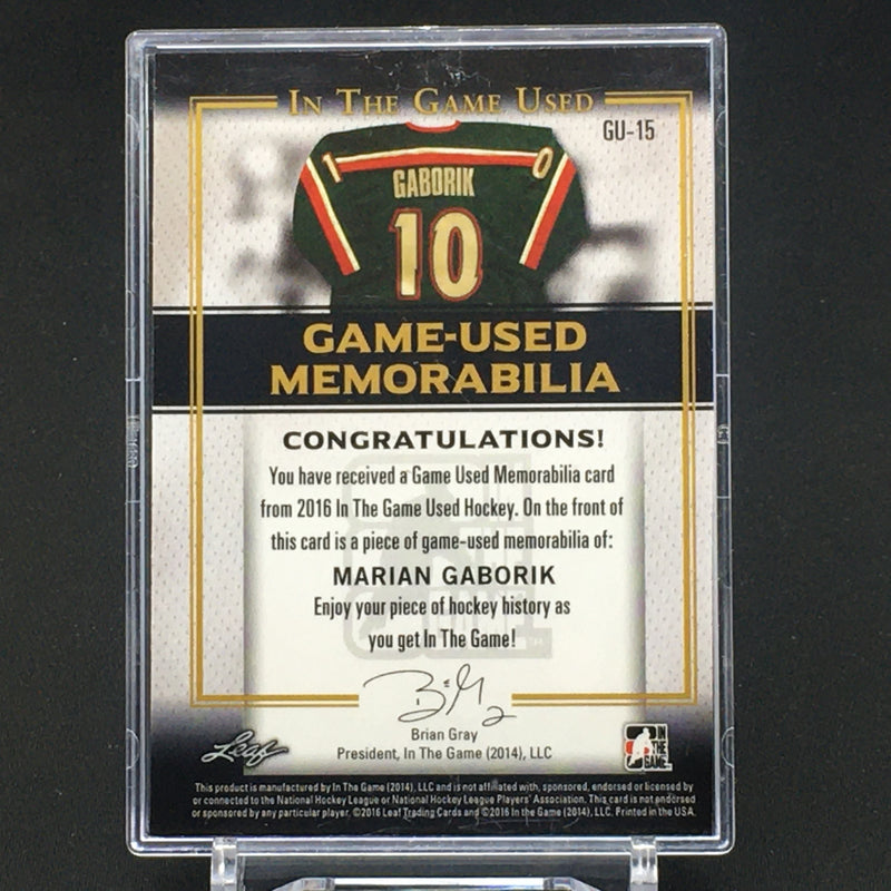 2016 LEAF IN THE GAME USED - GAME USED MEMORABILIA - M. GABORIK - #GU-15 - #'D/45 - JERSEY