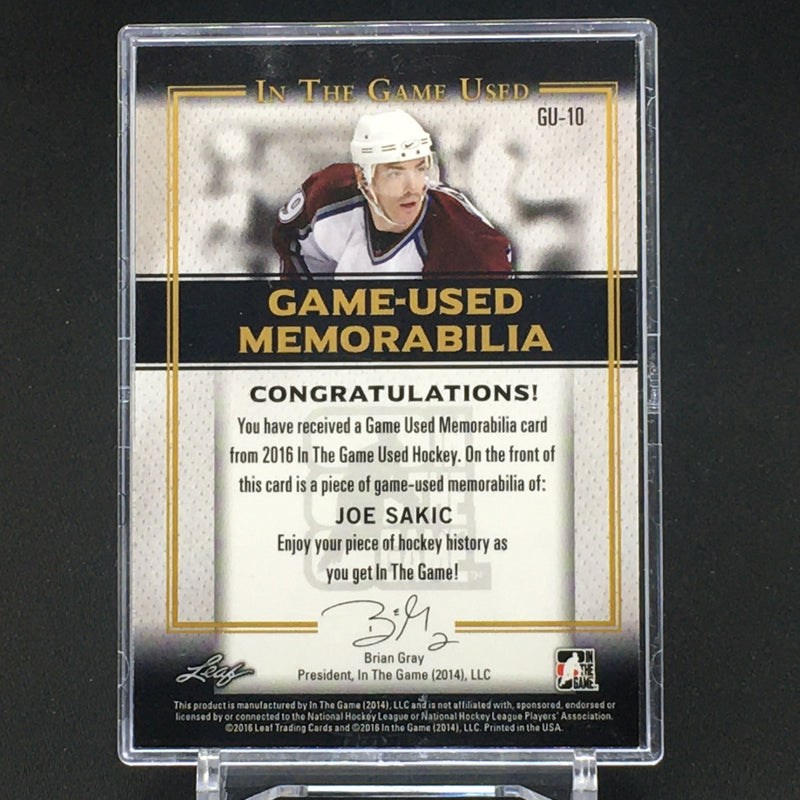 2016 LEAF IN THE GAME USED - GAME USED MEMORABILIA - J. SAKIC - #GU-10 - #'D/45 - JERSEY