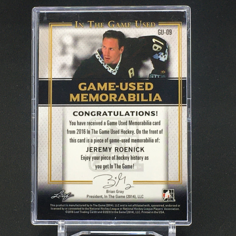 2016 LEAF IN THE GAME USED - GAME USED MEMORABILIA - J. ROENICK - #GU-09 - #'D/20 - JERSEY