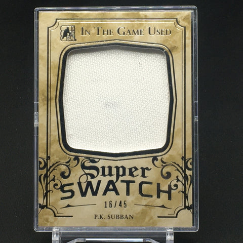 2016 LEAF IN THE GAME USED HOCKEY - SUPER SWATCH - P. SUBBAN - #SS-29 - #'D/45 - JUMBO JERSEY