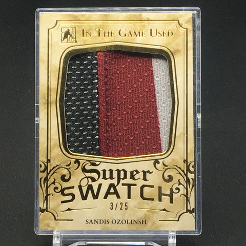 2016 LEAF IN THE GAME USED HOCKEY - SUPER SWATCH - S. OZOLINSH - #SS-34 - #'D/25 - JUMBO JERSEY