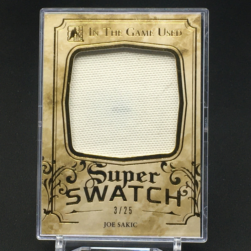2016 LEAF IN THE GAME USED HOCKEY - SUPER SWATCH - J. SAKIC - #SS-22 - #'D/25 - JUMBO JERSEY