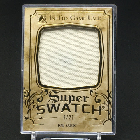 2016 LEAF IN THE GAME USED HOCKEY - SUPER SWATCH - J. SAKIC - #SS-22 - #'D/25 - JUMBO JERSEY
