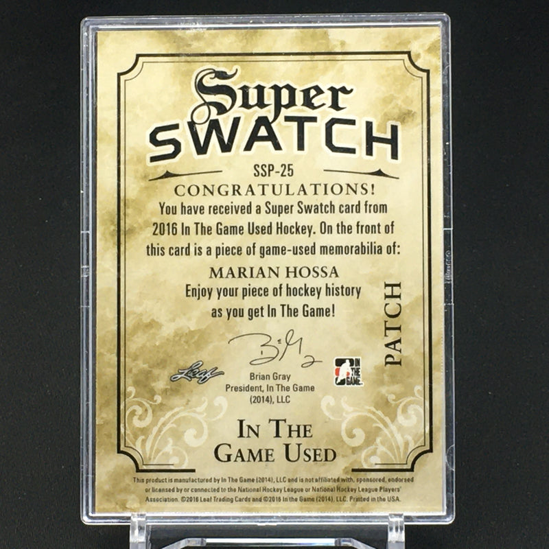 2016 LEAF IN THE GAME USED HOCKEY - SUPER SWATCH - M. HOSSA -
