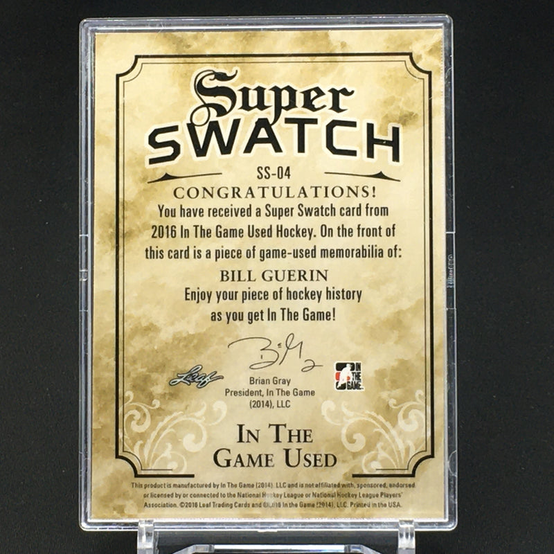 2016 LEAF IN THE GAME USED HOCKEY - SUPER SWATCH - B. GUERIN - #SS-04 - #'D/45 - JUMBO JERSEY