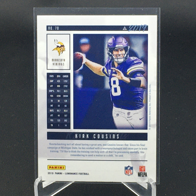 2019 PANINI LUMINANCE - GOLD - K. COUSINS - #70 - #'D/275