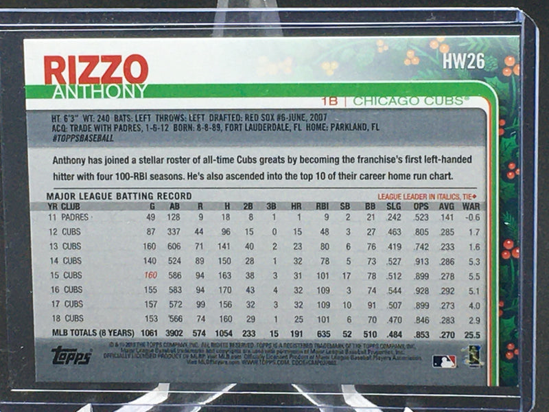 2019 TOPPS - HOLIDAY - A. RIZZO -