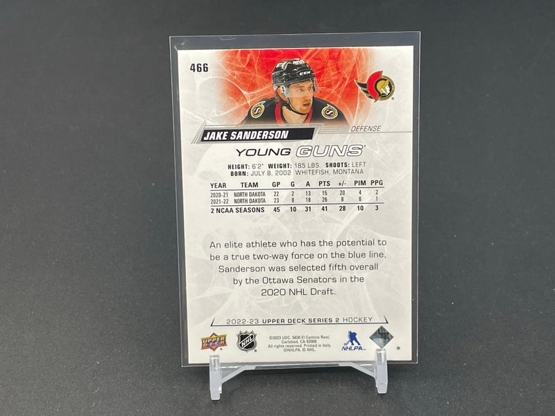 2022 UPPER DECK SERIES TWO - YOUNG GUNS - J. SANDERSON -