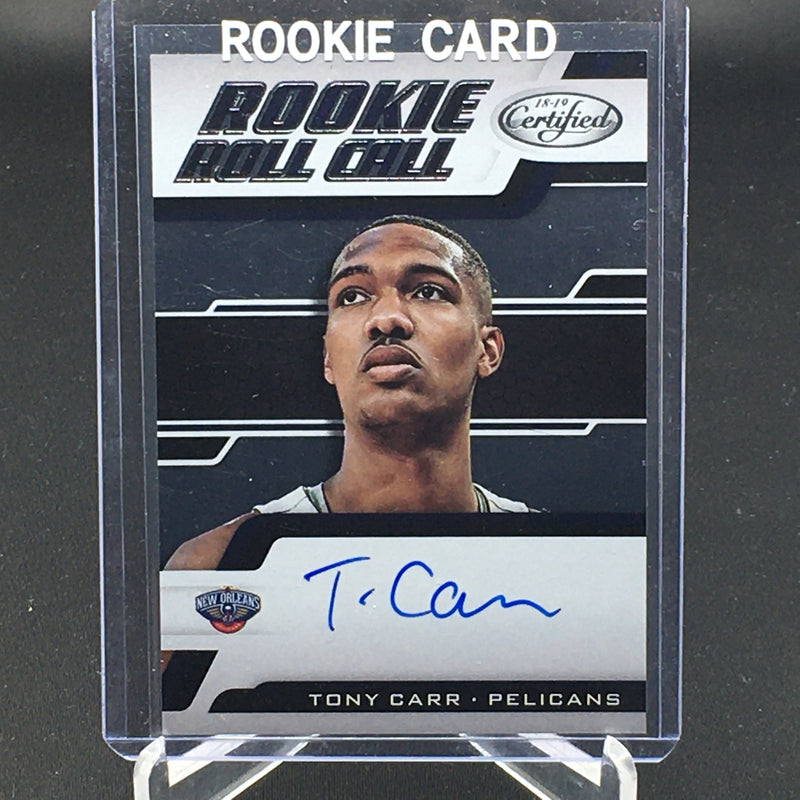 2018 PANINI CERTIFIED - ROOKIE ROLL CALL - T. CARR -