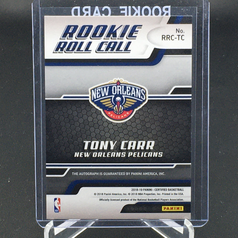 2018 PANINI CERTIFIED - ROOKIE ROLL CALL - T. CARR -