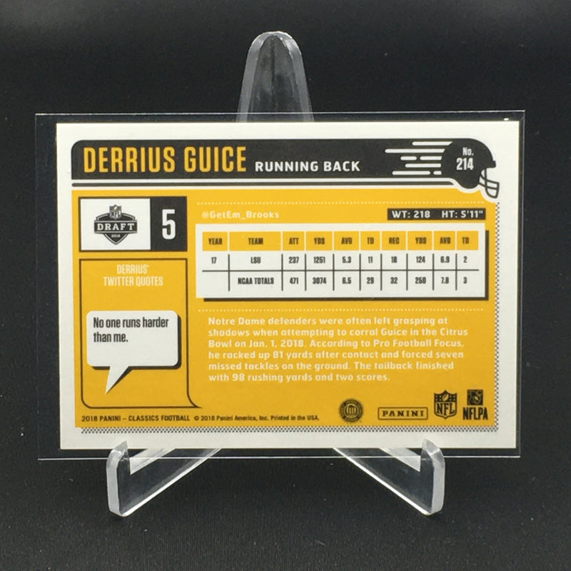 2018 PANINI CLASSICS - SILVER - D. GUICE -