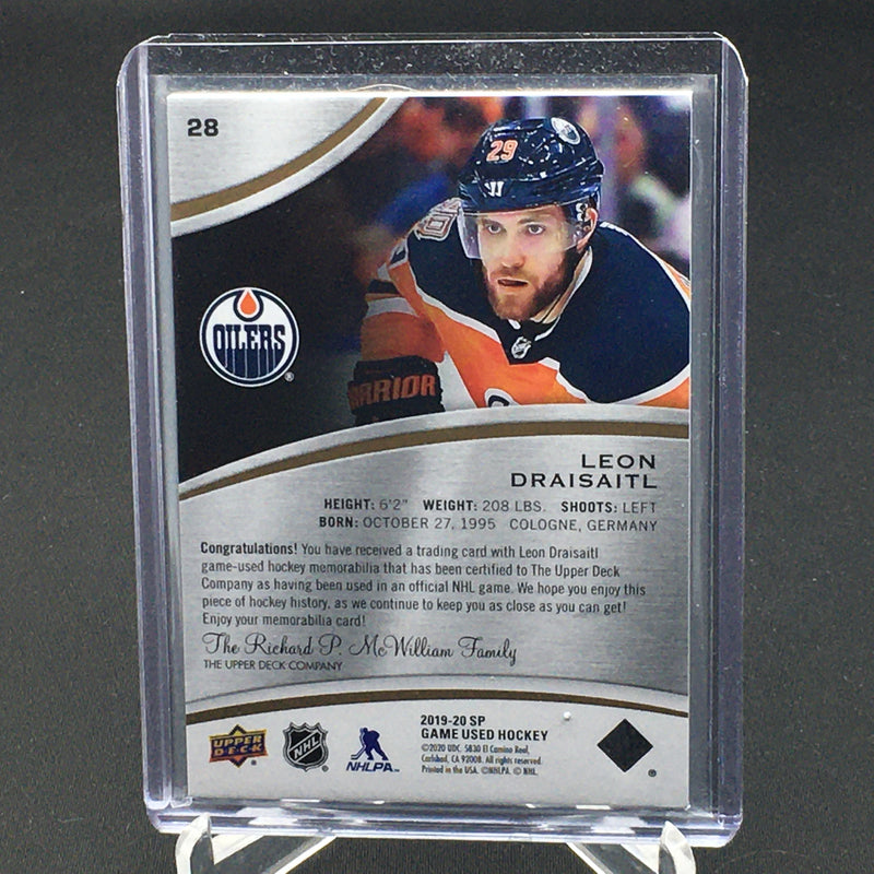 2019 SP GAME USED HOCKEY - L. DRAISAITL - #28 - #'D/25 - JERSEY