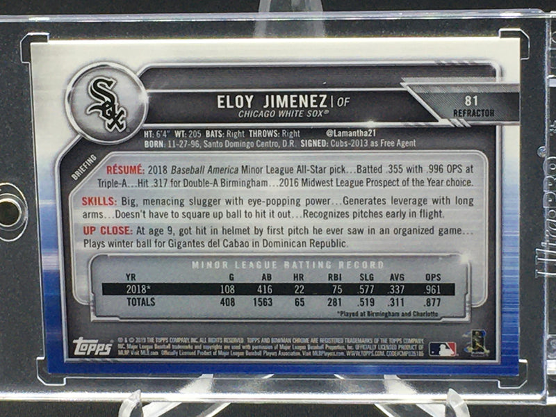 2019 TOPPS BOWMAN CHROME - E. JIMENEZ - #81 - #'D/499 - REFRACTOR - RC