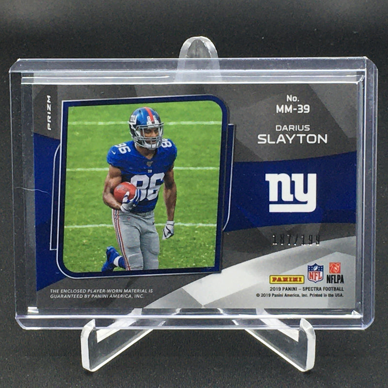 2019 PANINI SPECTRA - MONUMENTAL - SILVER PRIZM - D. SLAYTON - #MM-39 - #'D/199 - JERSEY RELIC