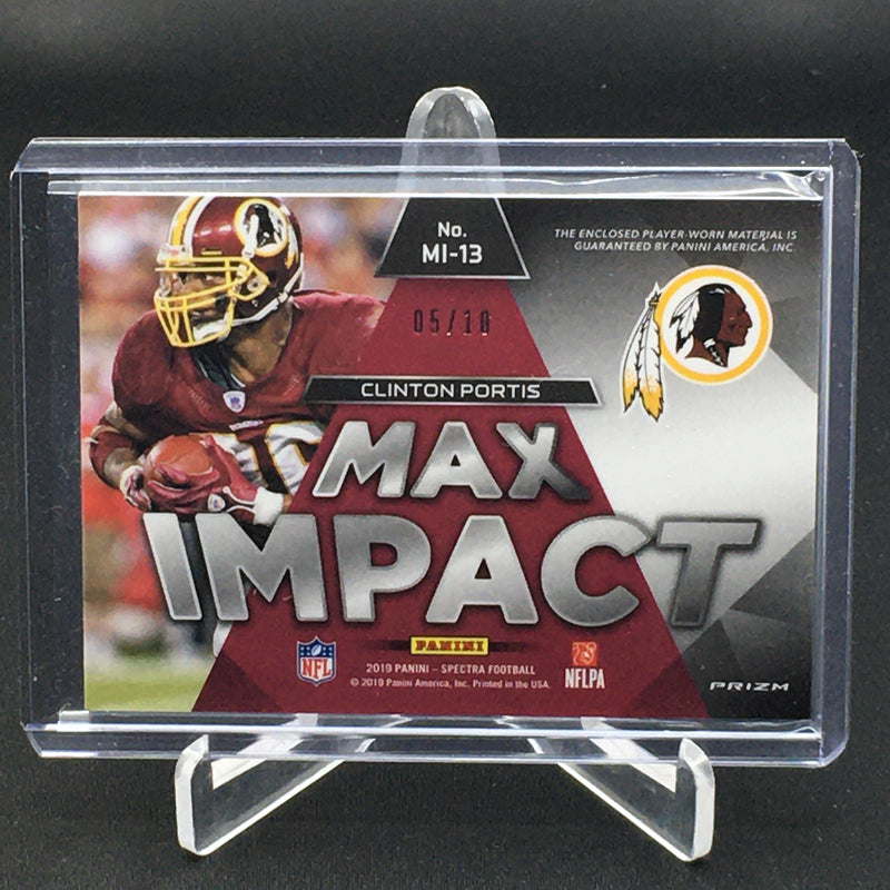 2019 PANINI SPECTRA - MAX IMPACT - NEON ORANGE PRIZM - C. PORTIS - #MI-13 - #'D/10 - JERSEY RELIC