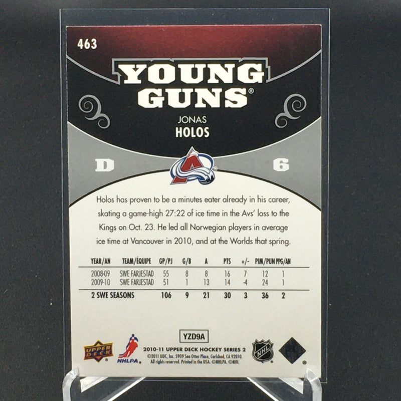 2010 UPPER DECK SERIES TWO- YOUNG GUNS - J. HOLOS -