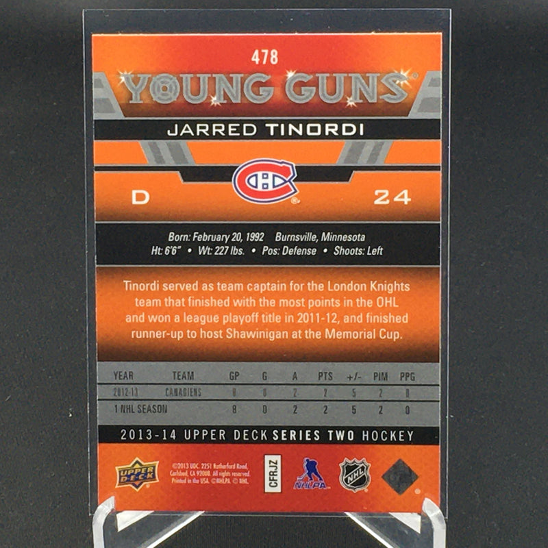 2013 UPPER DECK SERIES TWO - YOUNG GUNS - J. TINORDI -