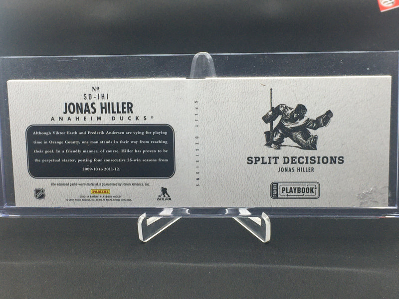 2013 PANINI PLAYBOOK - SPLIT DECISIONS - J. HILLER -