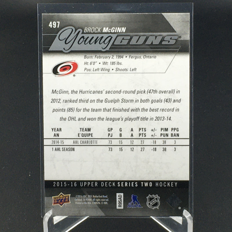 2015 UPPER DECK SERIES TWO - YOUNG GUNS - B. McGINN -