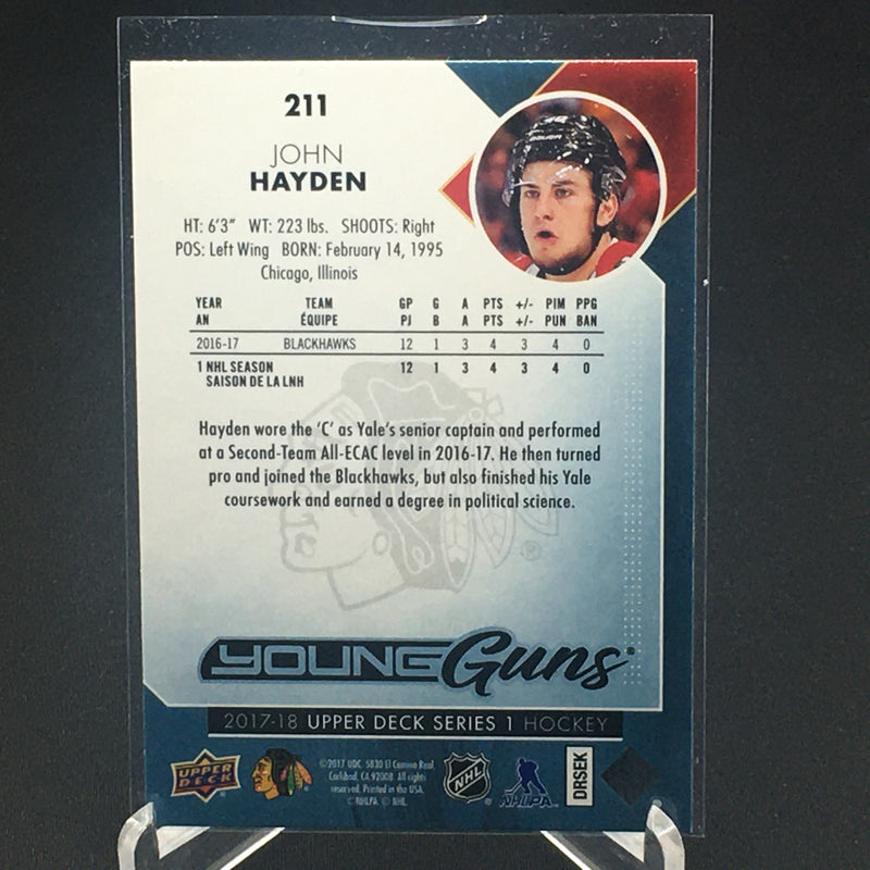2017 UPPER DECK SERIES ONE - YOUNG GUNS - J. HAYDEN -