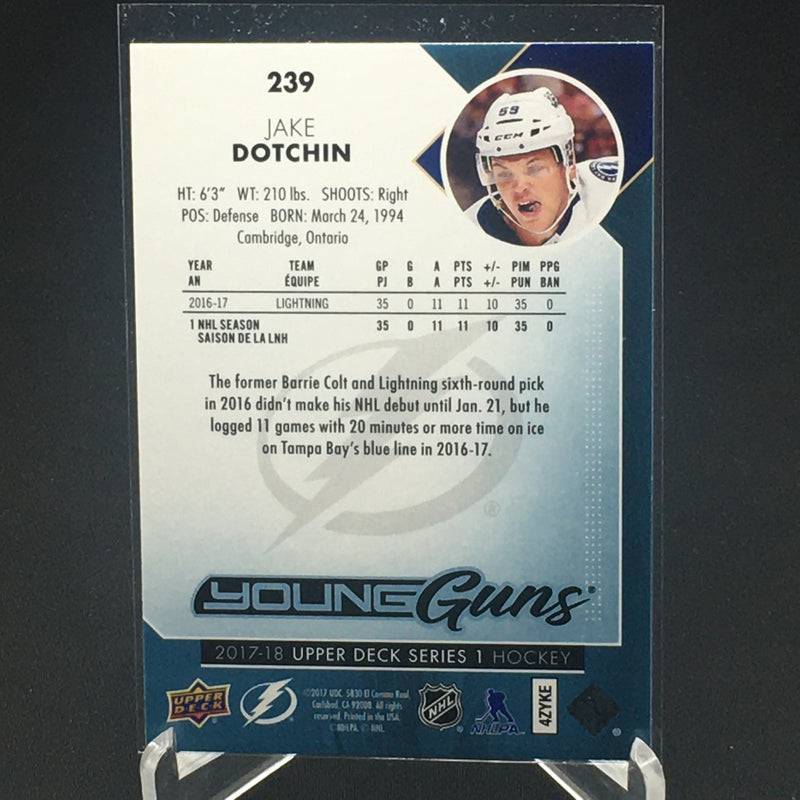 2017 UPPER DECK SERIES ONE - YOUNG GUNS - J. DOTCHIN -