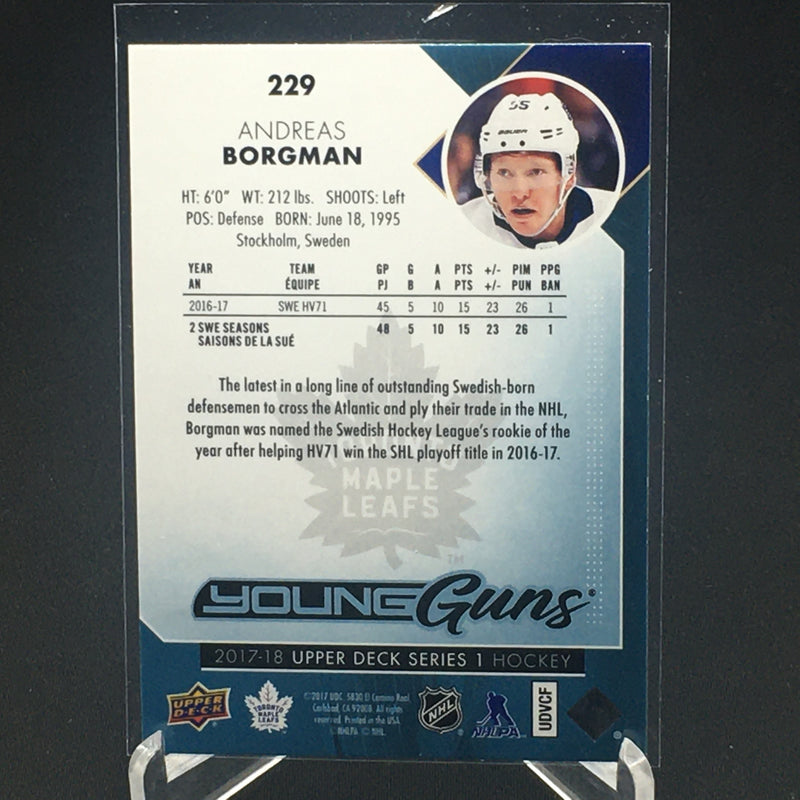 2017 UPPER DECK SERIES ONE - YOUNG GUNS - A. BORGMAN -