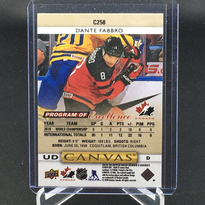 2019 UPPER DECK SERIES TWO - UD CANVAS - PROGRAM OF EXCELLENCE - D. FABBRO -