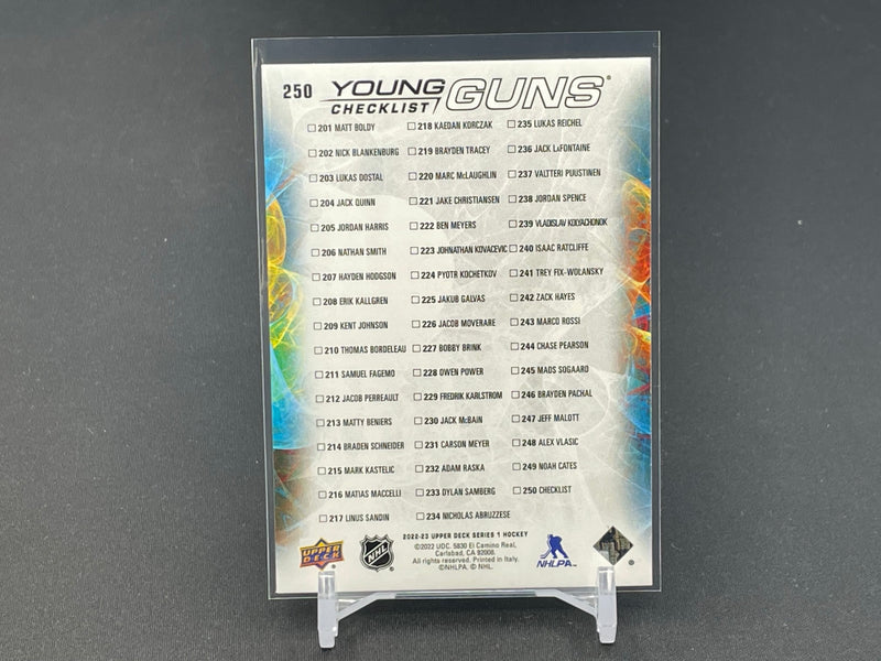 2022 UPPER DECK SERIES ONE - YOUNG GUNS CHECKLIST - M. BOLDY / M. ROSSI -