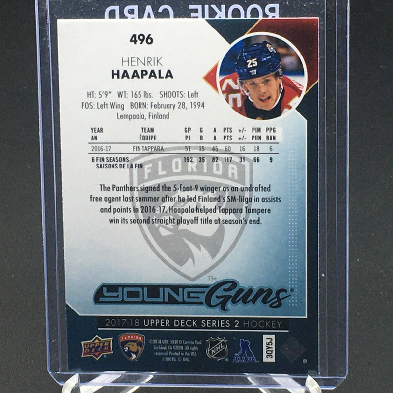 2017 UPPER DECK SERIES TWO - YOUNG GUNS - H. HAAPALA -