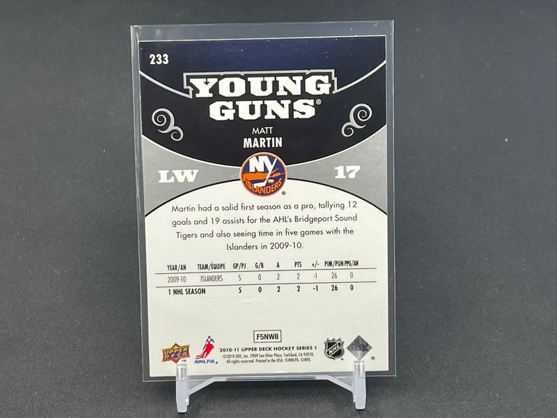 2010 UPPER DECK SERIES ONE - YOUNG GUNS - M. MARTIN -