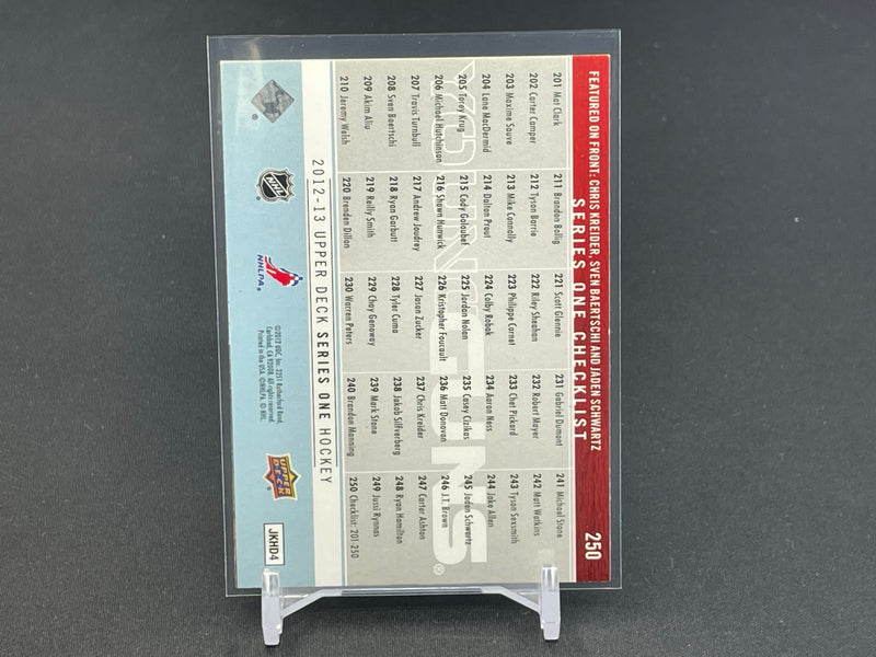2012 UPPER DECK SERIES ONE - YOUNG GUNS CHECKLIST - C. KREIDER / S. BAERTSCHI / J. SCHWARTZ -
