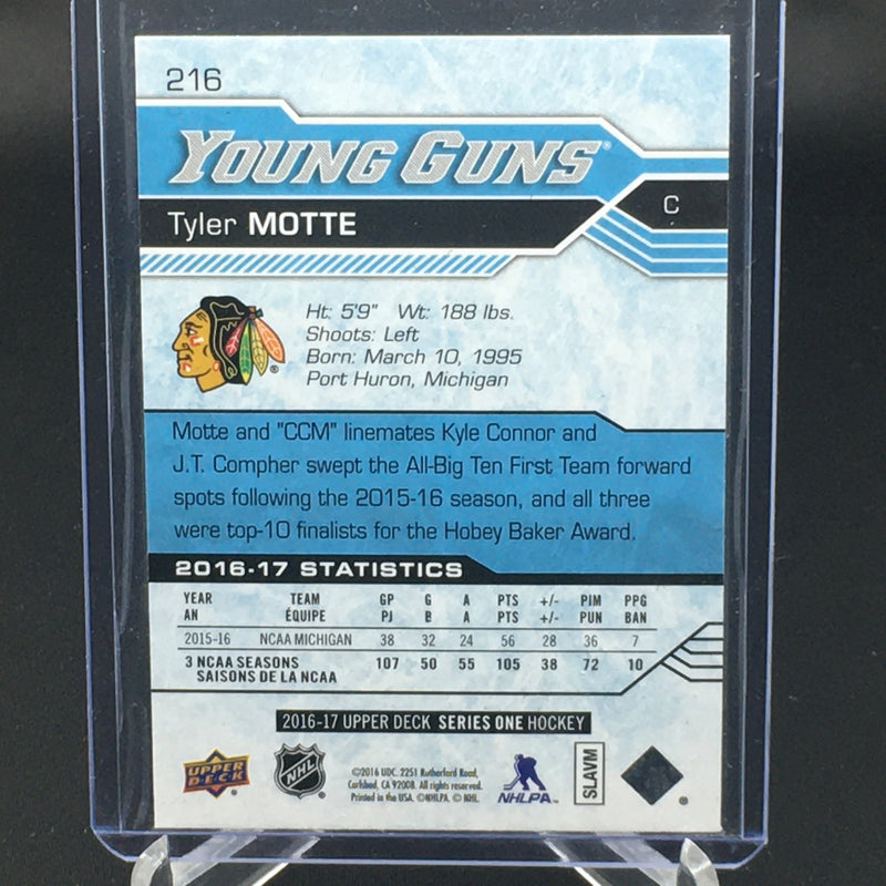 2016 UPPER DECK SERIES ONE - YOUNG GUNS - T. MOTTE -