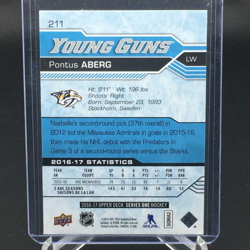 2016 UPPER DECK SERIES ONE - YOUNG GUNS - P. ABERG -
