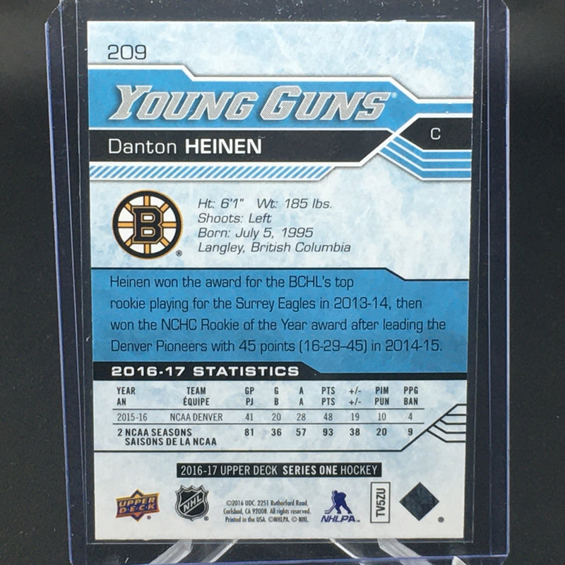 2016 UPPER DECK SERIES ONE - YOUNG GUNS - D. HEINEN -