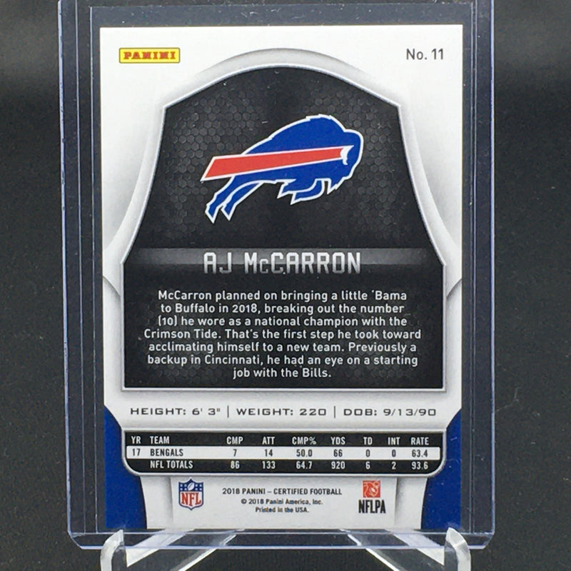 2018 PANINI CERTIFIED - A. McCARRON - #11 - #'D/499