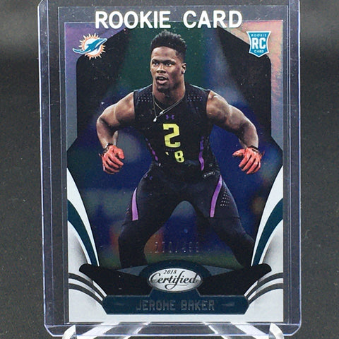 2018 PANINI CERTIFIED - MIRROR SILVER - J. BAKER - #186 - #'D/499 - RC