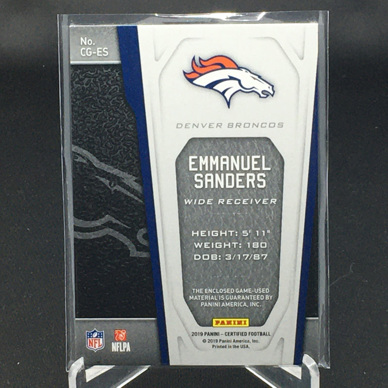 2019 CERTIFIED - CERTIFIED GAMERS - ORANGE PARALLEL - E. SANDERS - #CG-ES - #'D/199 - JERSEY RELIC