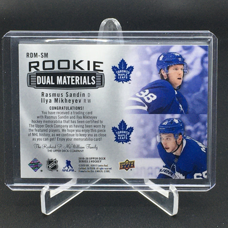 2019 UPPER DECK SERIES TWO - ROOKIE DUAL MATERIALS - R. SANDIN/ I. MIKHEYEV -