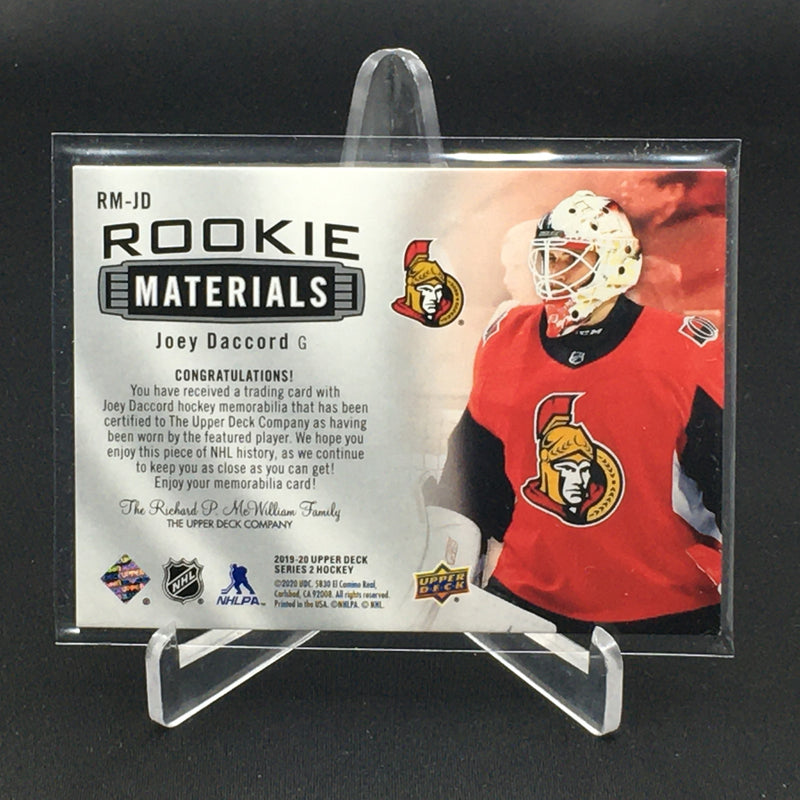 2019 UPPER DECK SERIES TWO - ROOKIE MATERIALS - J. DACCORD -