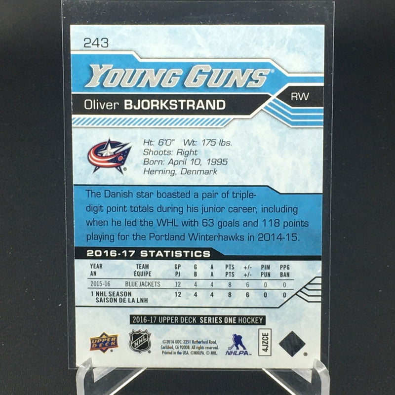 2016 UPPER DECK SERIES ONE - YOUNG GUNS - O. BJORKSTRAND -