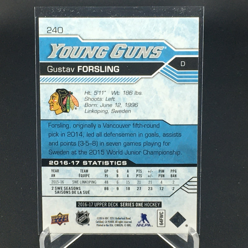 2016 UPPER DECK SERIES ONE - YOUNG GUNS - G. FORSLING -
