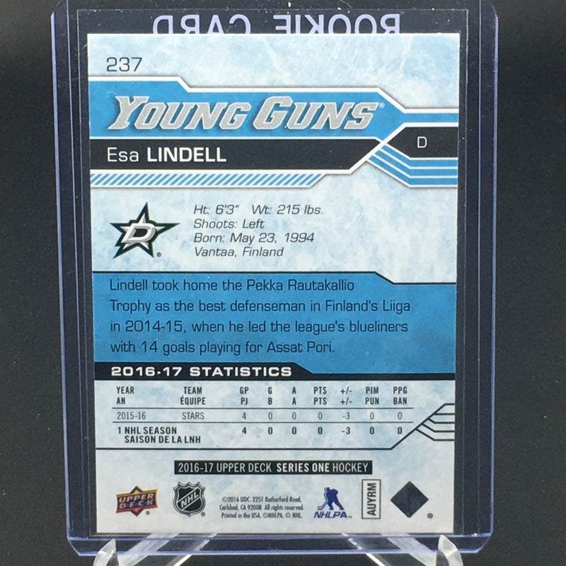 2016 UPPER DECK SERIES ONE - YOUNG GUNS - E. LINDELL -