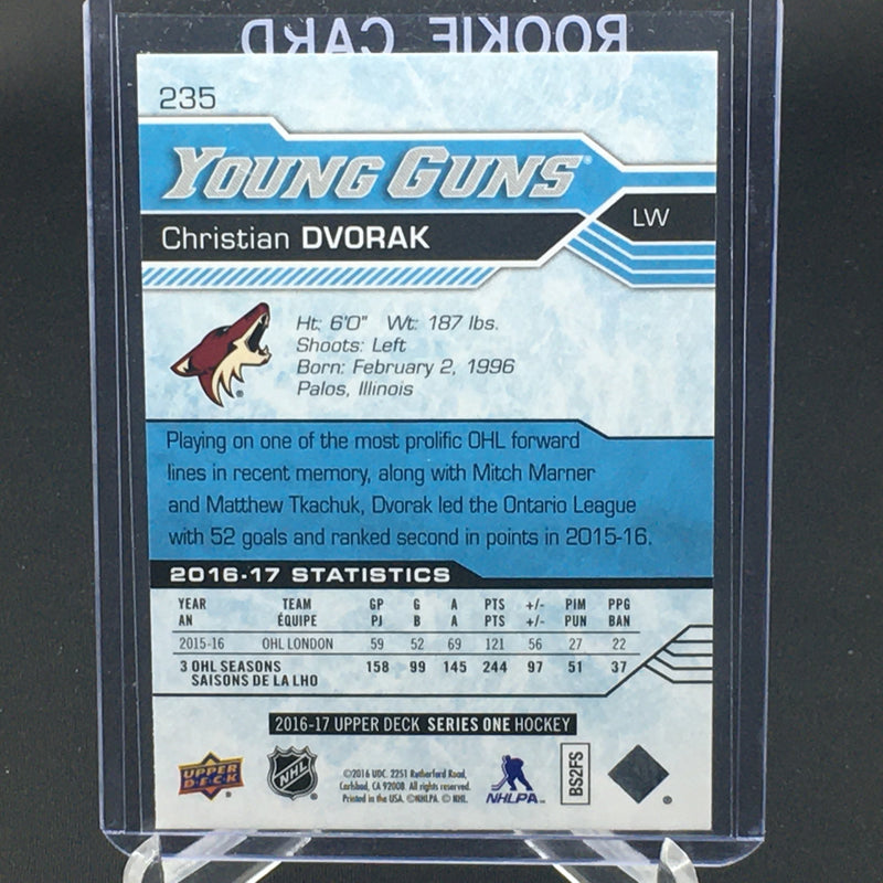 2016 UPPER DECK SERIES ONE - YOUNG GUNS - C. DVORAK -