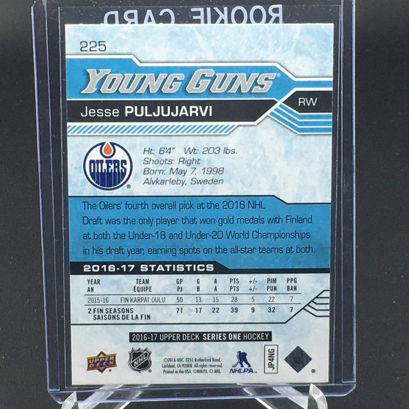 2016 UPPER DECK SERIES ONE - YOUNG GUNS - J. PULJUJARVI -